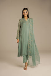 3 Piece Chiffon Embroidered Suit (FL0047)